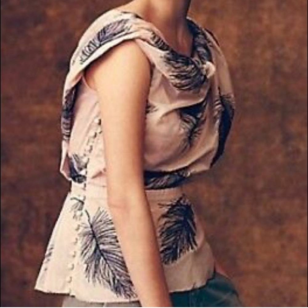 Byron Lars On A Wing Peplum Blouse Size 8